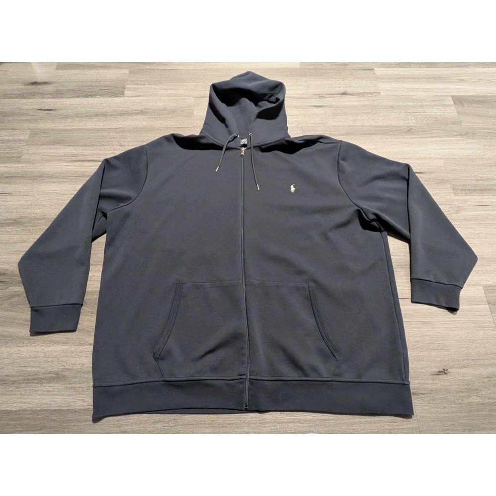 Polo Ralph Lauren Men's Navy Blue Full Zip Stretch Hoodie Jacket Size 4XLT